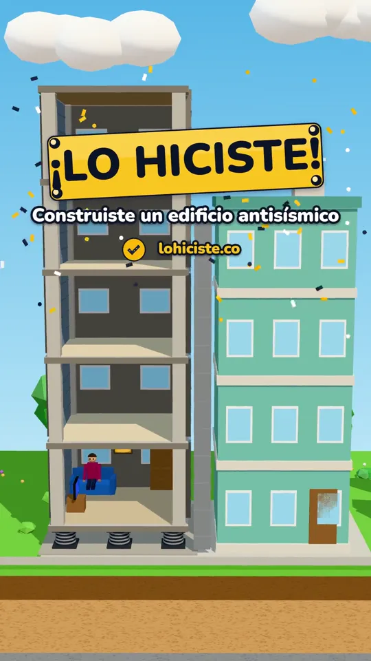 Cierre del reel: ¡Lo hiciste! Construiste un edificio antisísmico